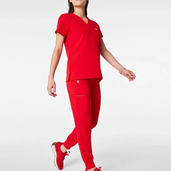 FIGS + New Balance POP Red and White Athletic Shoes - Picture 6 of 7